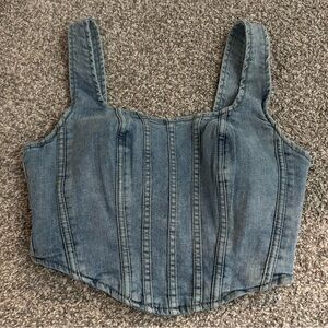 Denim corset top